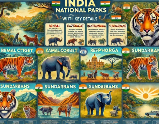 भारत के कुछ प्रमुख राष्ट्रीय उद्यान पर आधारित महत्वपूर्ण प्रश्नोत्तर