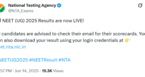 NEET UG 2025 result घोषित: फाइनल आंसर की, कट-ऑफ और टॉपर्स लिस्ट जारी! neet result