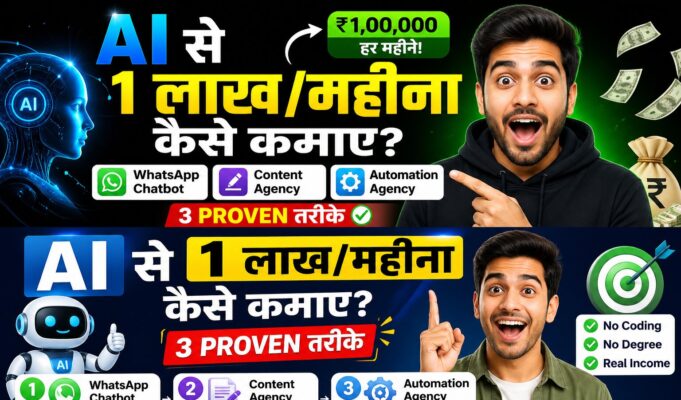 AI se 1 lakh mahina kaise kamaye — वो 3 तरीके जो YouTube पर कोई नहीं बताता AI se 1 lakh mahina kaise kamaye