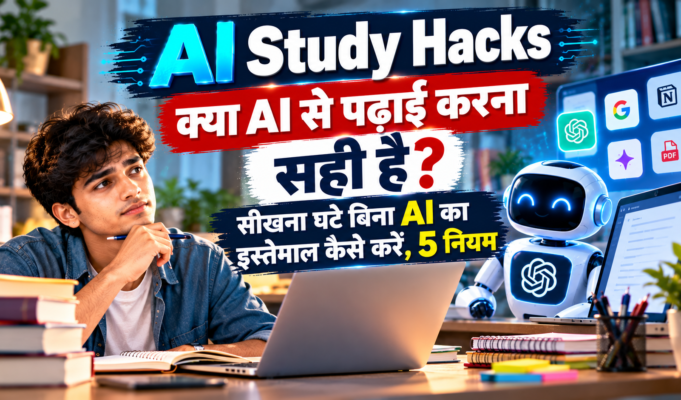 AI Study Hacks | क्या AI से पढ़ाई करना सही है? सीखना घटे बिना AI का इस्तेमाल कैसे करें, 5 नियम AI Study Hacks